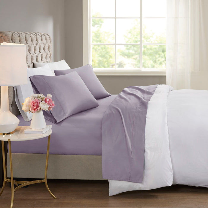 600 Thread Count - Cooling Cotton Blend 4 Piece Sheet Set - Purple - Simple Home Plus