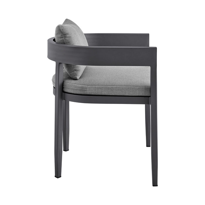 Menorca - Outdoor Patio Dining Chairs In Aluminum With Gray Cushions - (Set Of 2) - Simple Home Plus