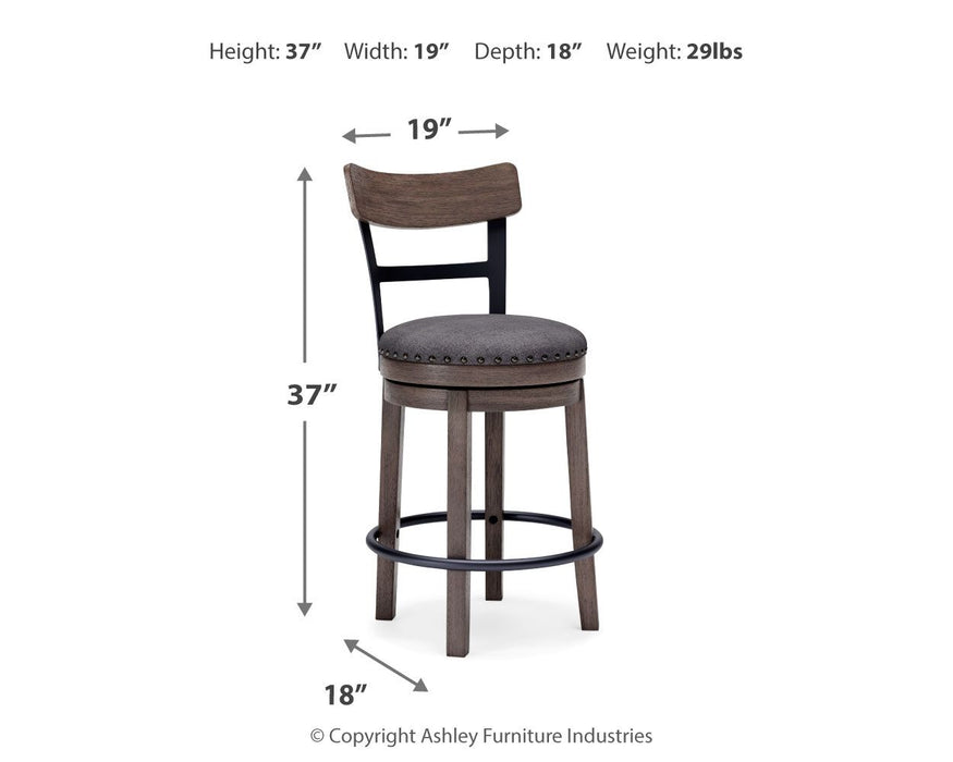 Caitbrook - UPH Swivel Barstool  - Gray - Simple Home Plus