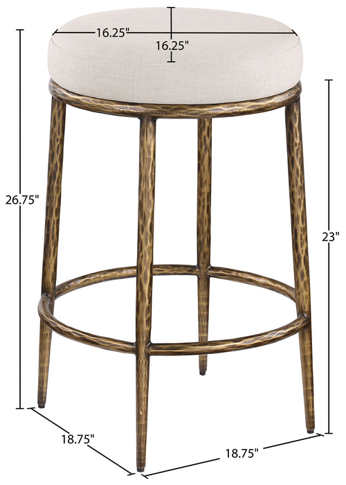 Ferro - Upholstered Backless Counter Stool With Brushed Gold Base - Simple Home Plus
