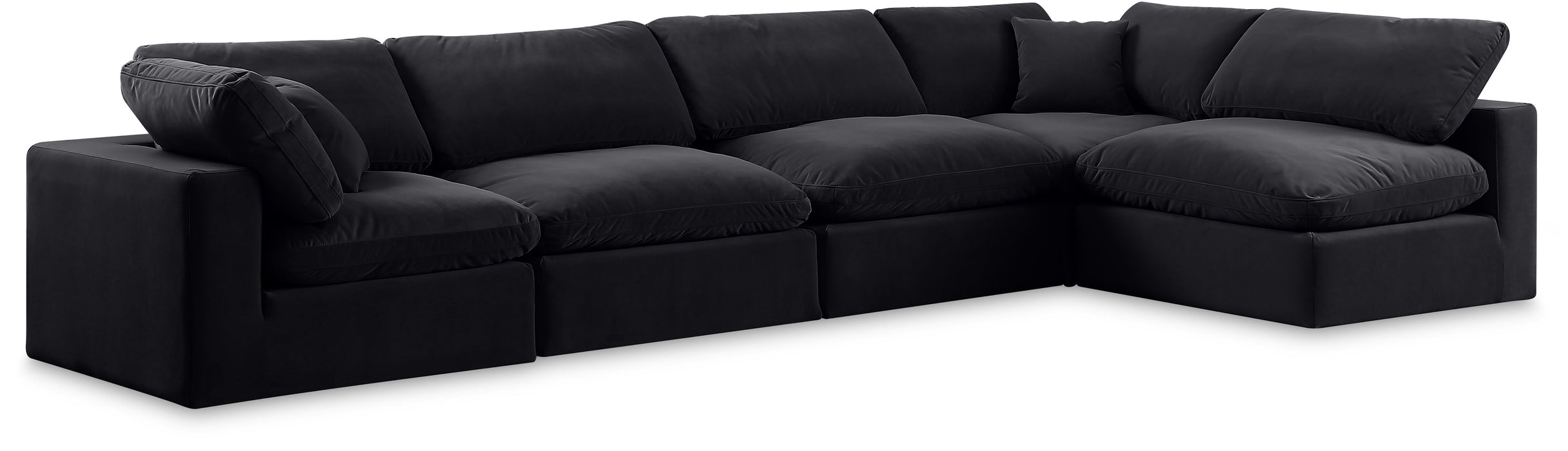 Comfy - 5 Piece Velvet Modular Sectional - Simple Home Plus