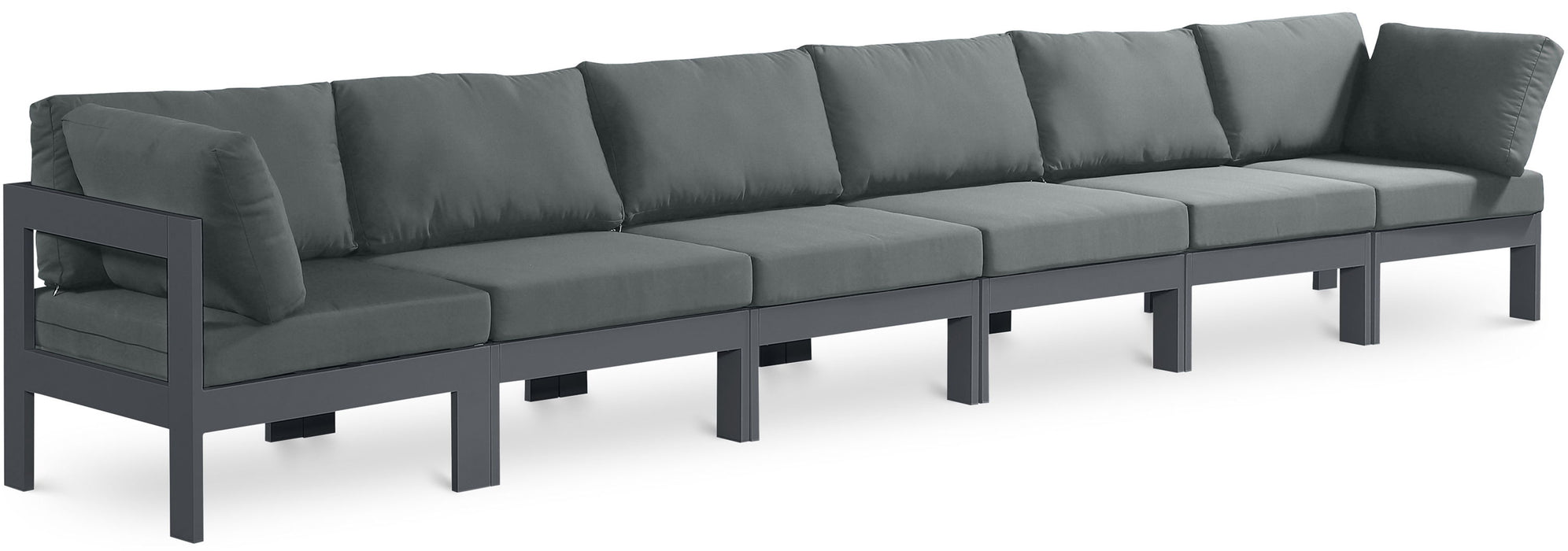 Nizuc - Outdoor Patio 6 Seat Modular Sofa With Gray Frame - Simple Home Plus