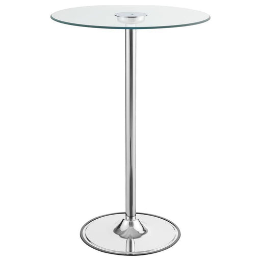 Thea - Round Glass Top LED Bistro Bar Table - Chrome - Simple Home Plus