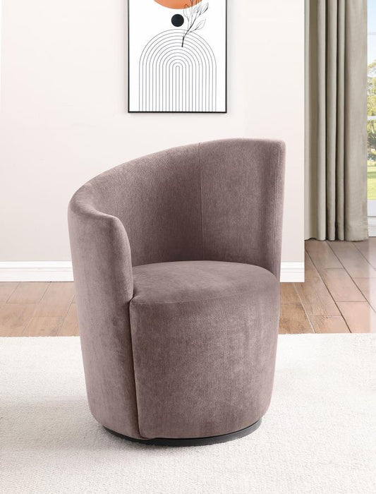 Nueva - Upholstered Swivel Chair Curved Backrest - Simple Home Plus