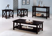 Rachelle - 3 Piece Rectangular Coffee Table Set - Deep Merlot - Simple Home Plus