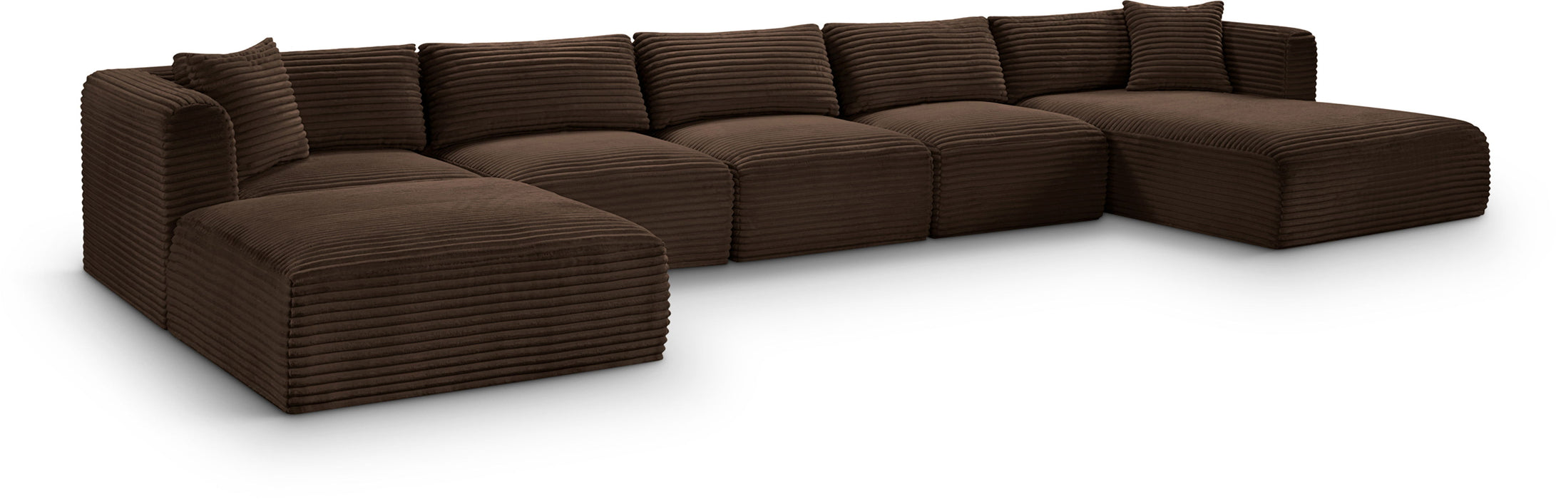Shaggy - 6 Piece Modular Sectional With Chaise And Ottoman - Simple Home Plus