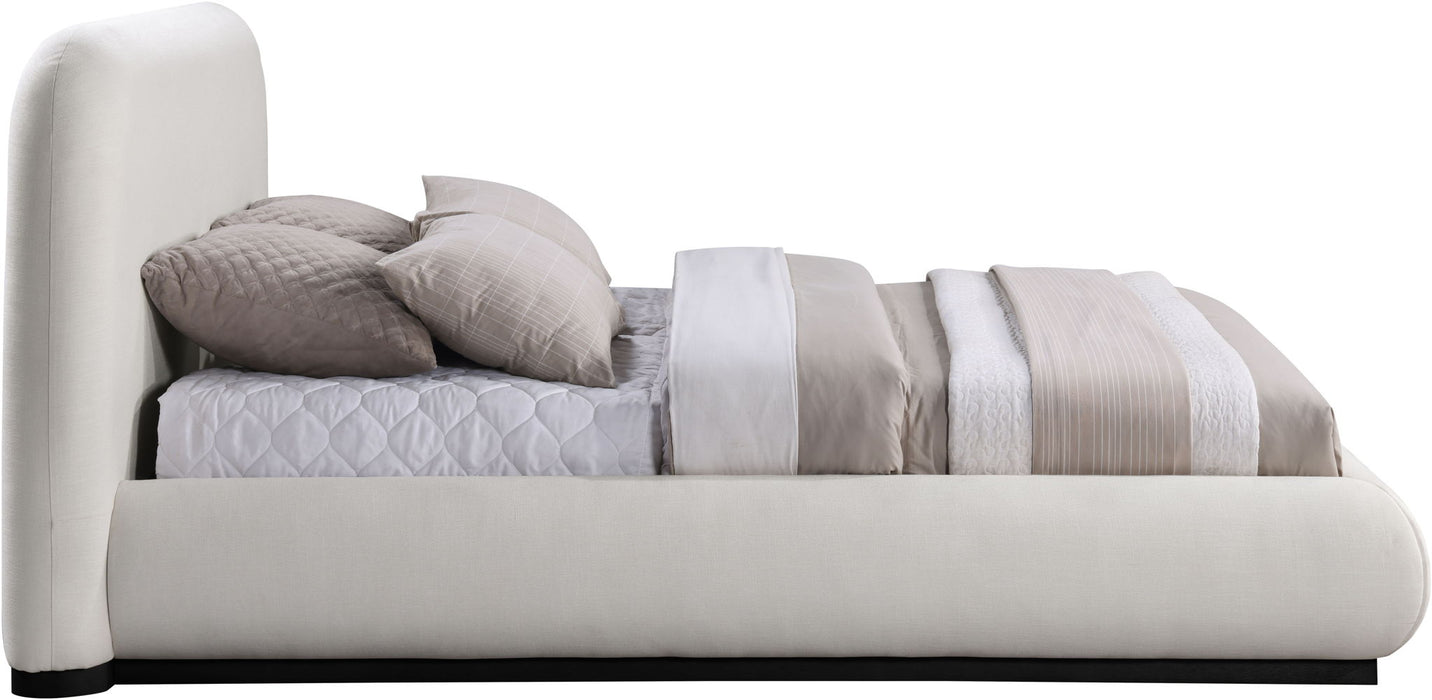 Vaughn - Linen Bed With Black Base - Simple Home Plus