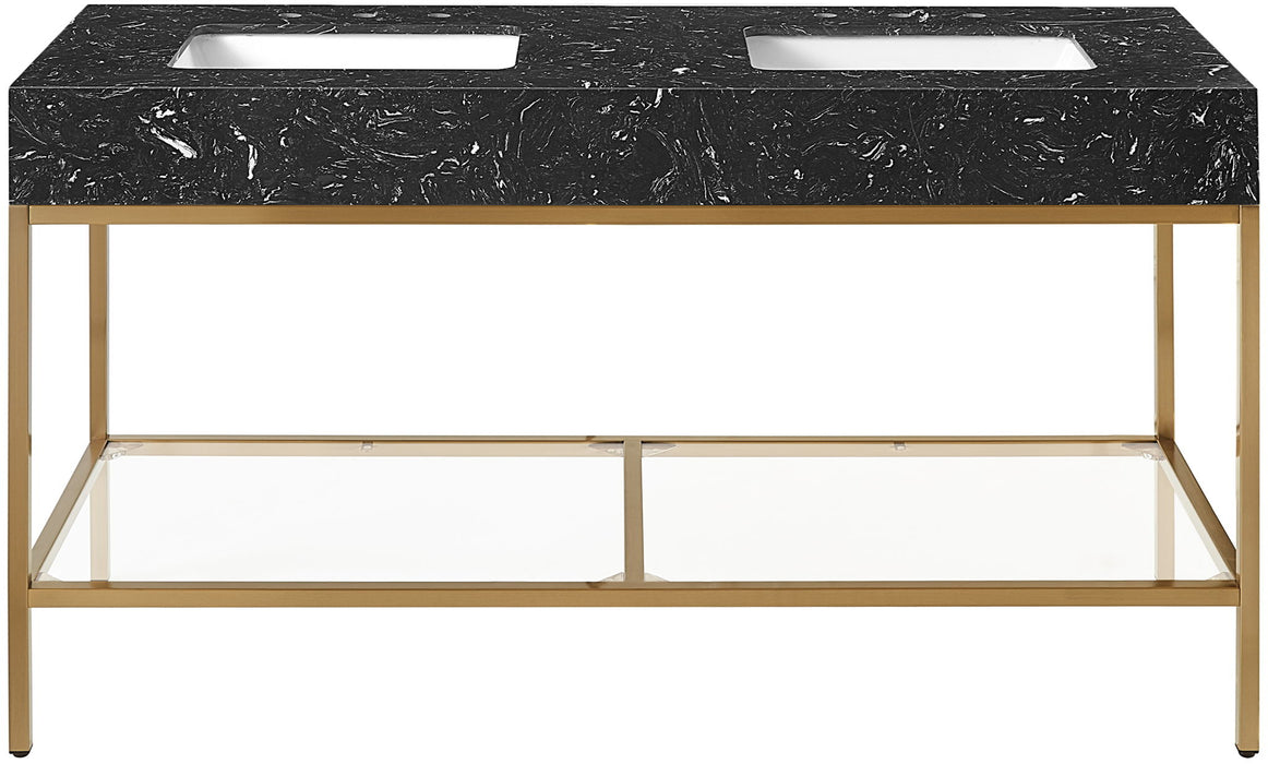 Marmo - Engineered Marble Bathroom Vanity With Gold Base - Simple Home Plus