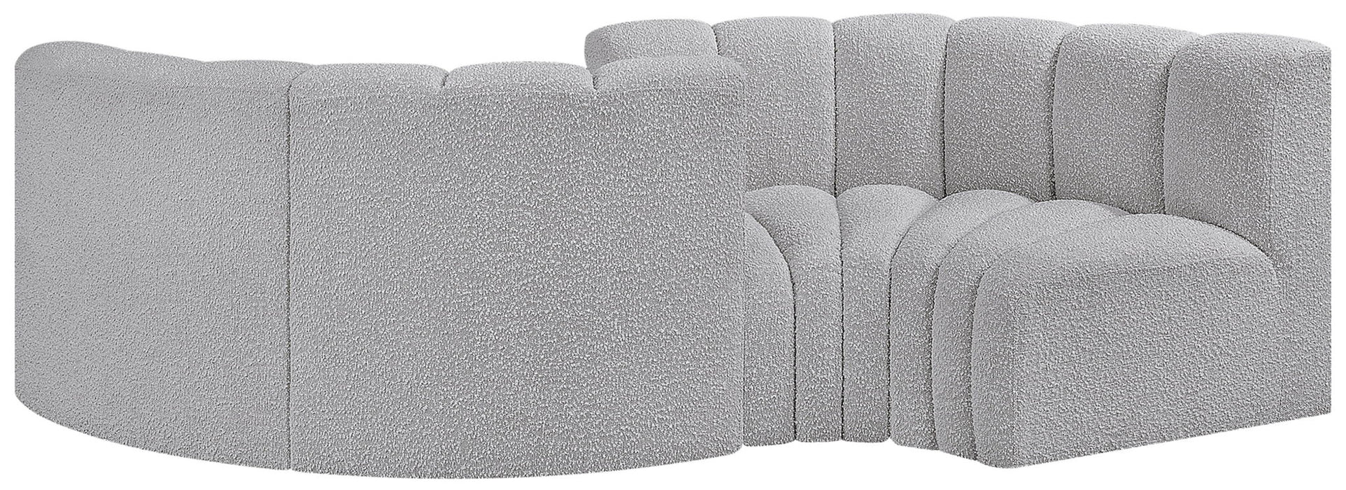 Arc - Boucle Fabric 4 Piece Curved Modular Sofa - Simple Home Plus