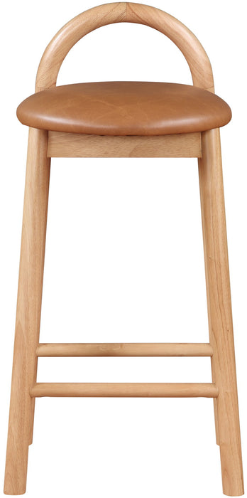 Calvin - Faux Leather Stool - Light Brown Legs - Simple Home Plus