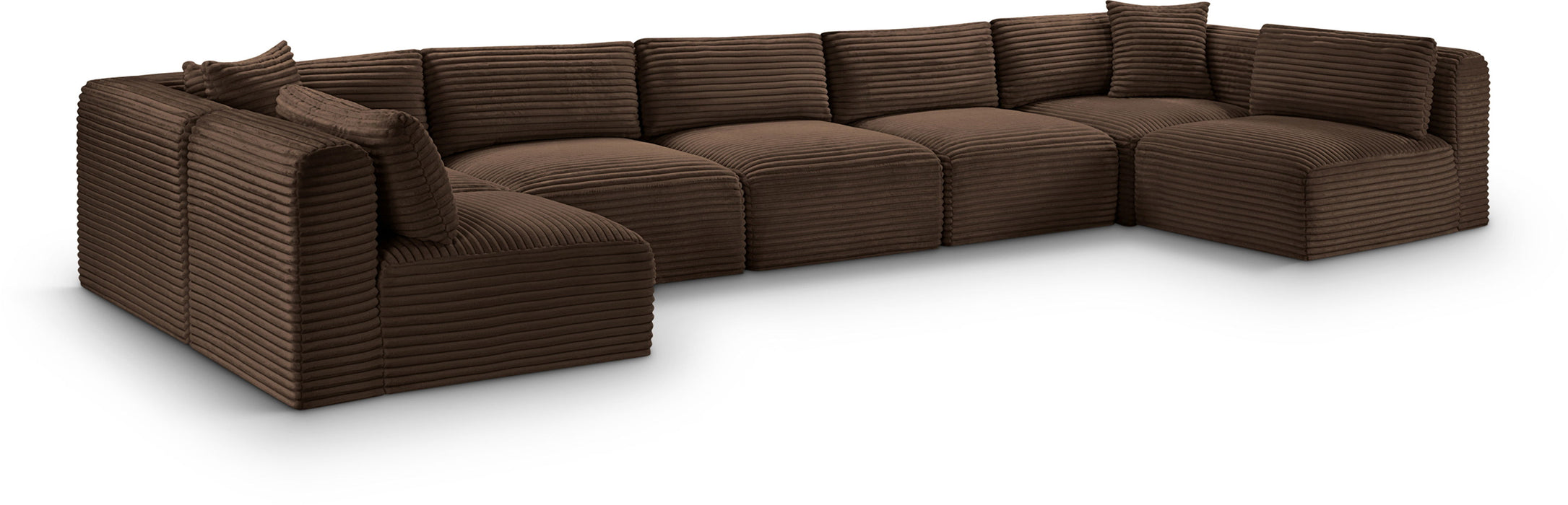 Shaggy - 7 Piece Modular U-Shaped Armless Sectional - Simple Home Plus