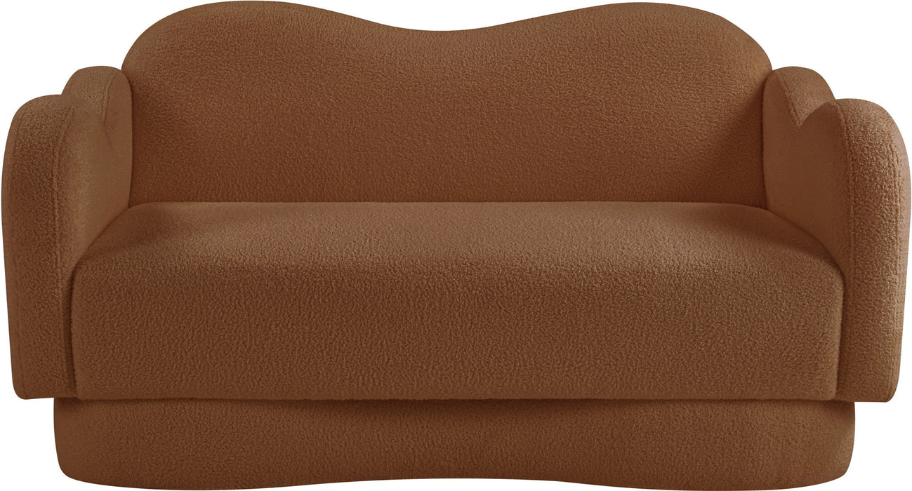 Bloom - Teddy Fabric Loveseat - Saddle - Simple Home Plus