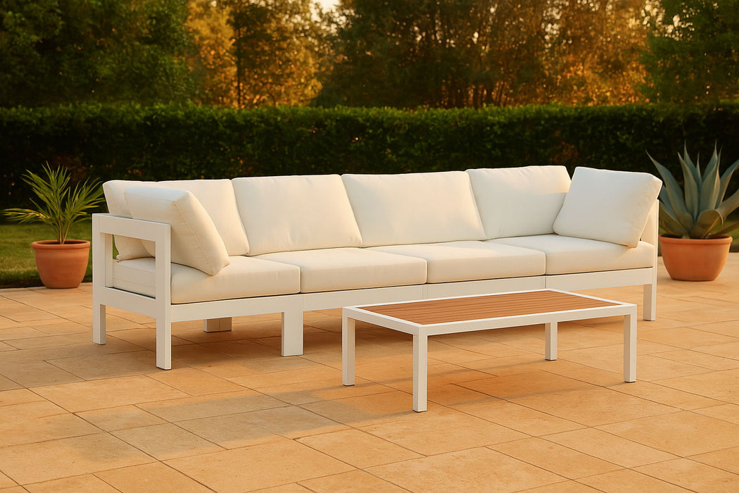 Nizuc - Outdoor Patio 4 Seat Modular Sofa With White Frame - Simple Home Plus