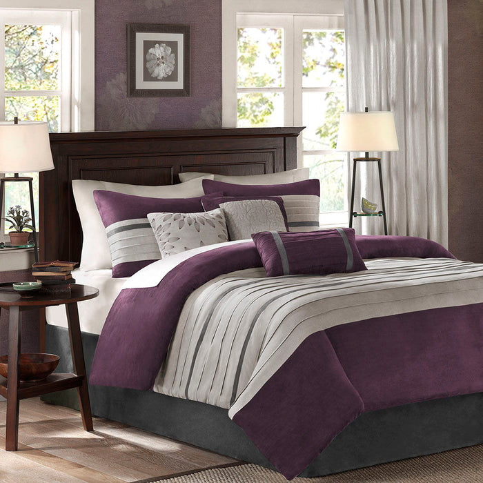Palmer - Queen Piece Comforter (Set of 7) - Purple - Simple Home Plus