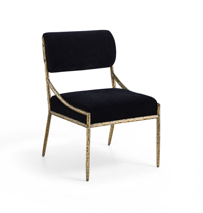 Bastille - Upholstered Dining Side Chair (Set of 2) - Brass Frame - Simple Home Plus