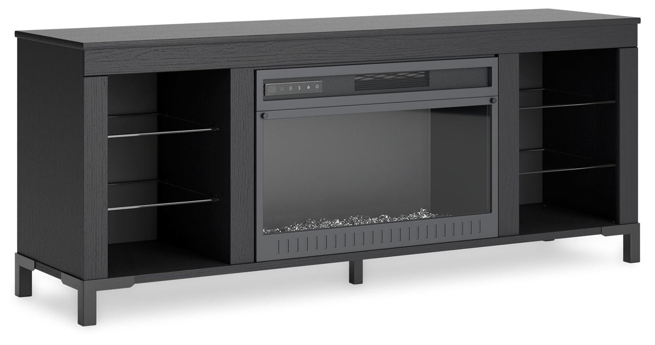 Cayberry - Black - TV Stand With Fireplace - Simple Home Plus