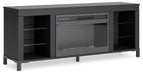 Cayberry - Black - TV Stand With Fireplace - Simple Home Plus
