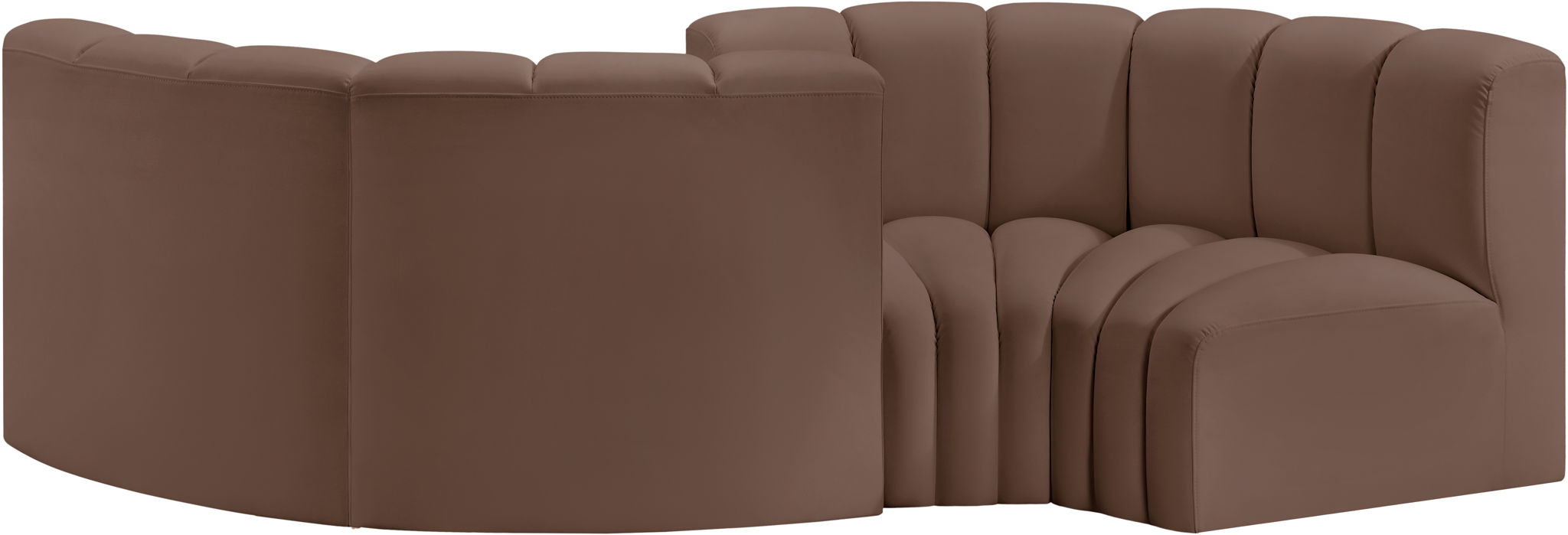 Arc - Faux Leather 4 Piece Curved Modular Sofa - Simple Home Plus