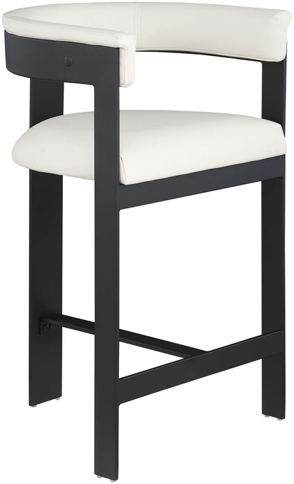 Romeo - Faux Leather Counter Stool With Black Base (Set of 2) - Simple Home Plus
