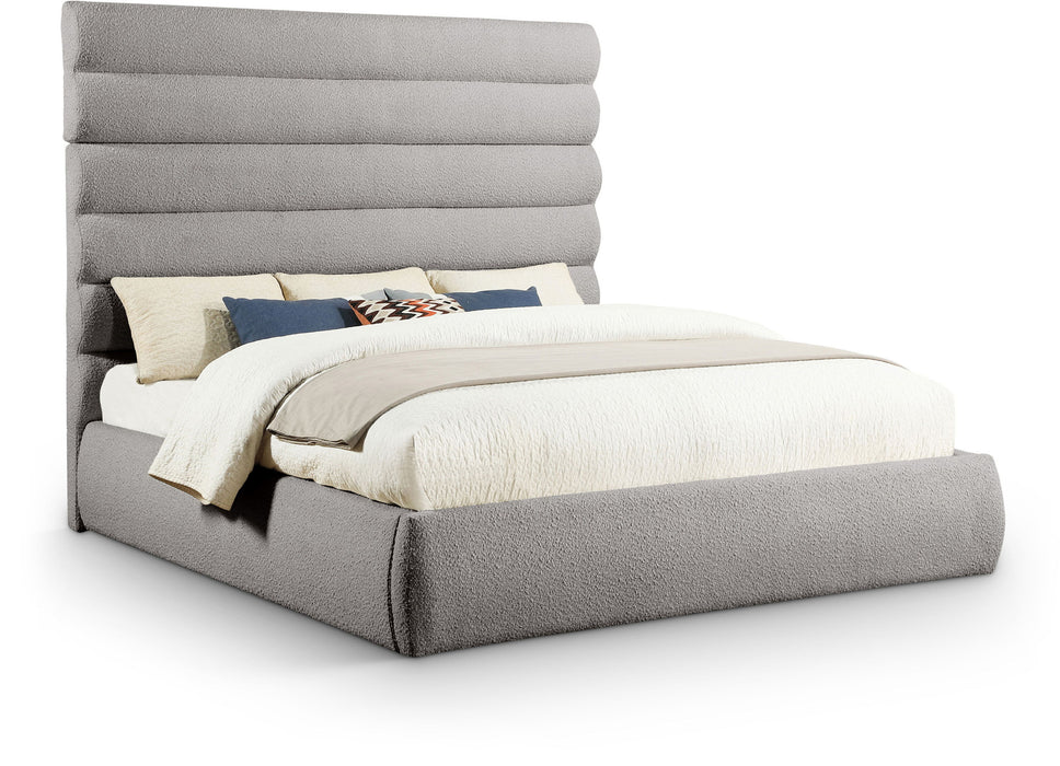 Adam - Boucle Fabric Bed With 70.5" Headboard - Simple Home Plus