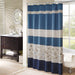 Serene - Embroidered Floral Shower Curtain - Navy - Simple Home Plus
