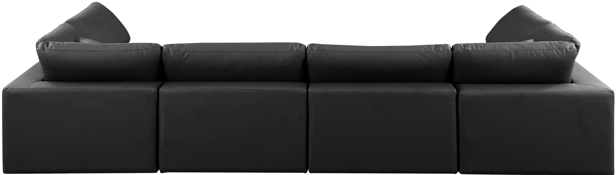 Comfy - 6 Piece Faux Leather Modular Armless Sectional - Simple Home Plus
