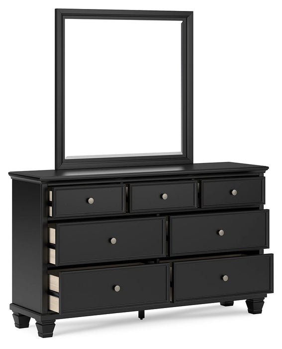 Lanolee - Black - Dresser And Mirror - Simple Home Plus
