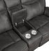 Lawrence - Upholstered Padded Arm Reclining Loveseat - Charcoal - Simple Home Plus