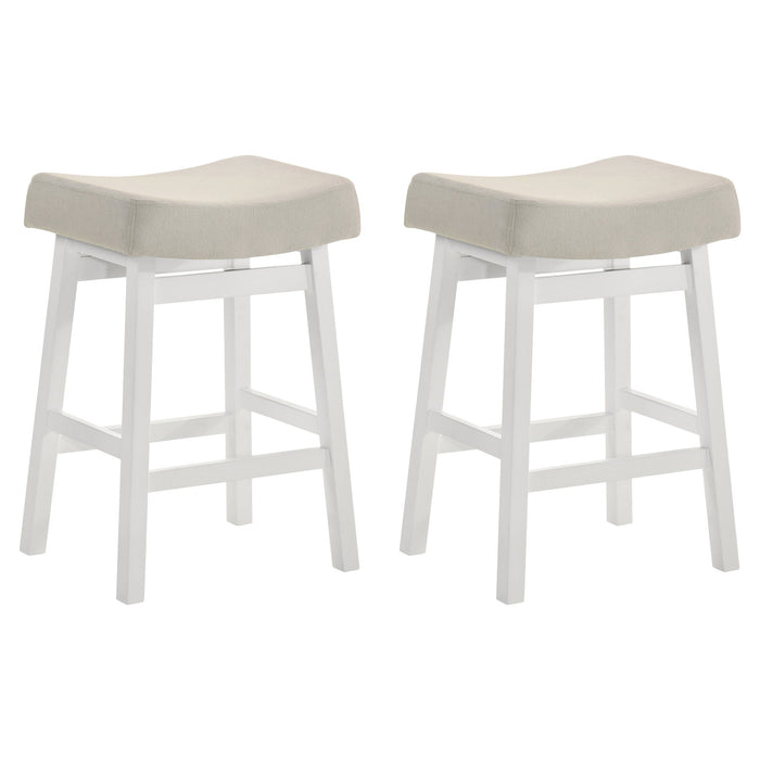 Lenon - Modern Farmhouse Wood Counter Height Kitchen Bar Stool - Simple Home Plus