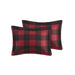 Bernston - Faux Wool to Faux Fur Down Alternative Comforter Set - Red Buffalo Check - Simple Home Plus
