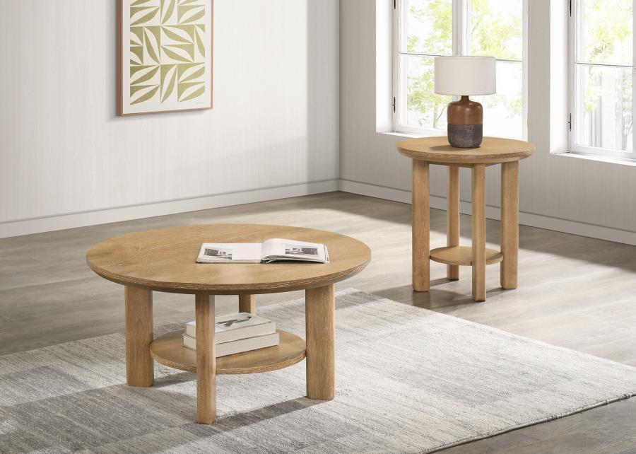 Ottowa - Round Wood Coffee Table Set - Simple Home Plus