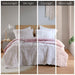 Malea - 3 Piece King/California King Shaggy Comforter Mini Set - Pink/White - Simple Home Plus