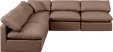 Indulge - Faux Leather 5 Piece Modular Corner Armless Sectional - Simple Home Plus