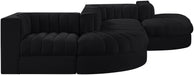 Rummi - Rounded Velvet Performance Fabric Upholstered 6 Piece Modular Sectional - Simple Home Plus