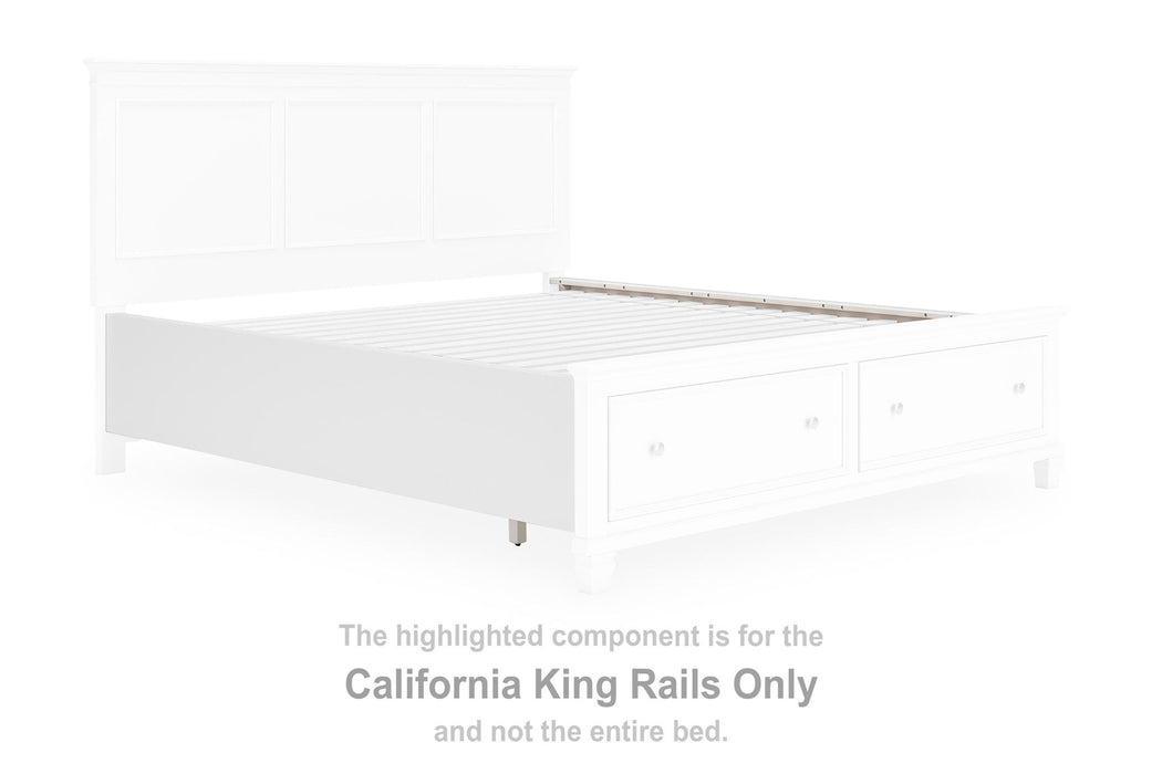 Fortman - California King Rails - White - Simple Home Plus