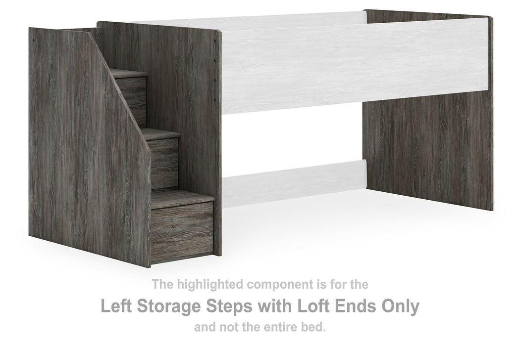 Frandern - Left Storage Steps With Loft Ends - Gray - Simple Home Plus