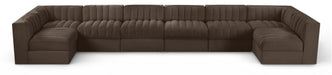 Rummi - Velvet Performance Fabric Upholstered 8 Piece Modular Sectional (With 2 Corner Chairs) - Simple Home Plus