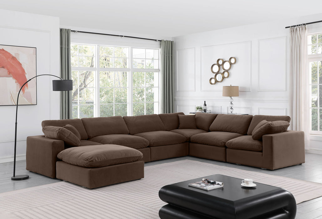 Comfy - 7 Piece Velvet Modular Sectional With Chaise - Simple Home Plus