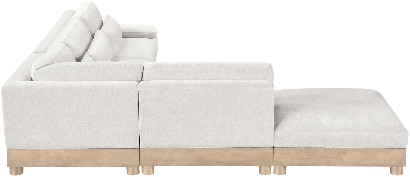 Turin - Chenille Fabric Upholstered Modular Sectional - White - Simple Home Plus