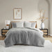 Miro - Twin/Twin Long Soft Washed Block Comforter Set - Gray - Simple Home Plus