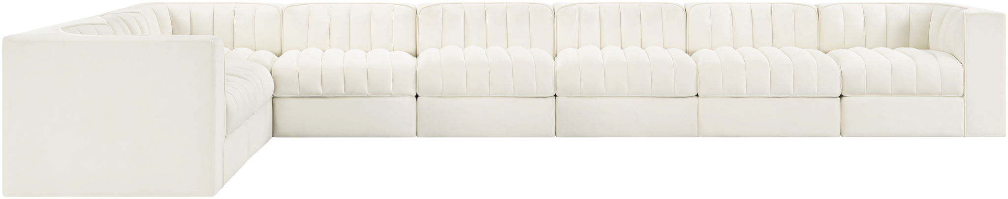 Rummi - Velvet Performance Fabric Upholstered 8 Piece Modular Sectional (With 3 Corner Chairs) - Simple Home Plus