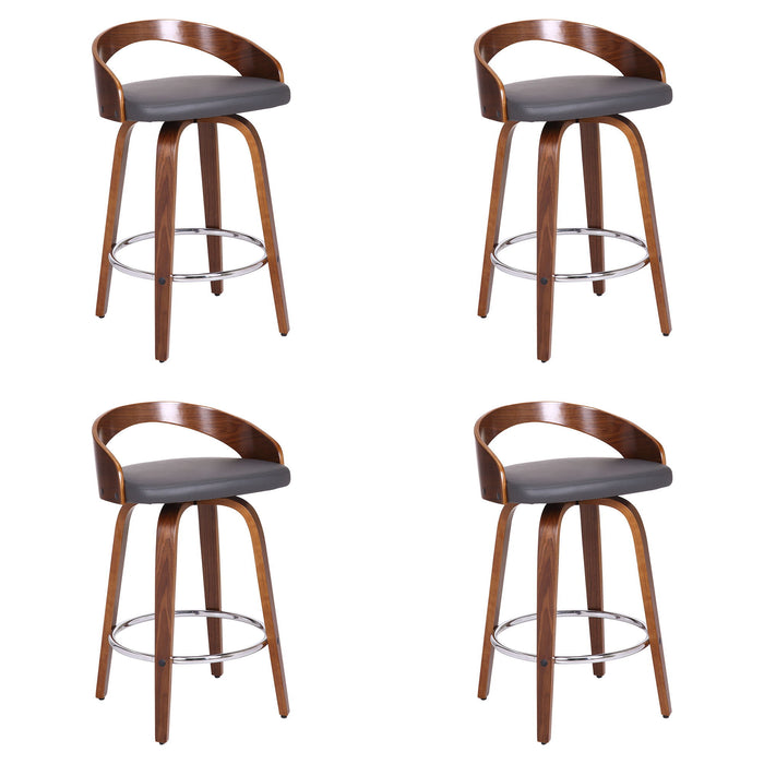 Sonia - 26" Counter Height Swivel Bar Stool - Walnut Wood - Simple Home Plus