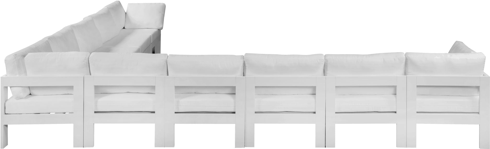 Nizuc - Outdoor Patio 10 Piece Modular Sectional With White Frame - Simple Home Plus