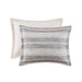 Oasis - Oversized Chenille Jacquard Striped Comforter Set With Euro Shams and Throw Pillows - Gray - Simple Home Plus