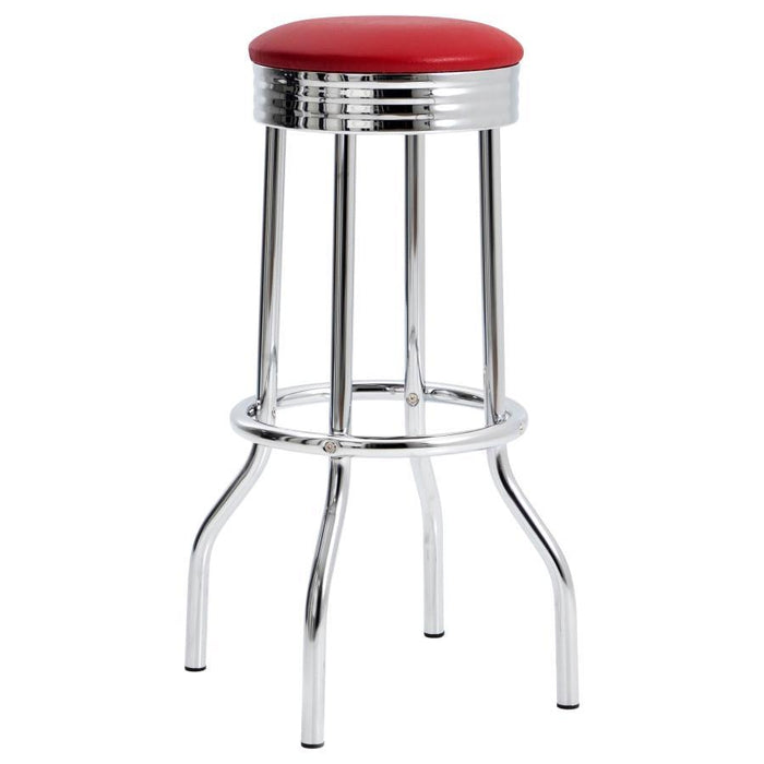 Retro - Upholstered Metal Swivel Bar Stool (Set of 2) - Simple Home Plus