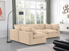 Comfy - 4 Piece Velvet Modular Armless Sectional - Simple Home Plus