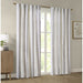 Samara - 50x84" Poly Printed Curtain Panel With Tufted Stripe And Lining - White/Brown - Simple Home Plus