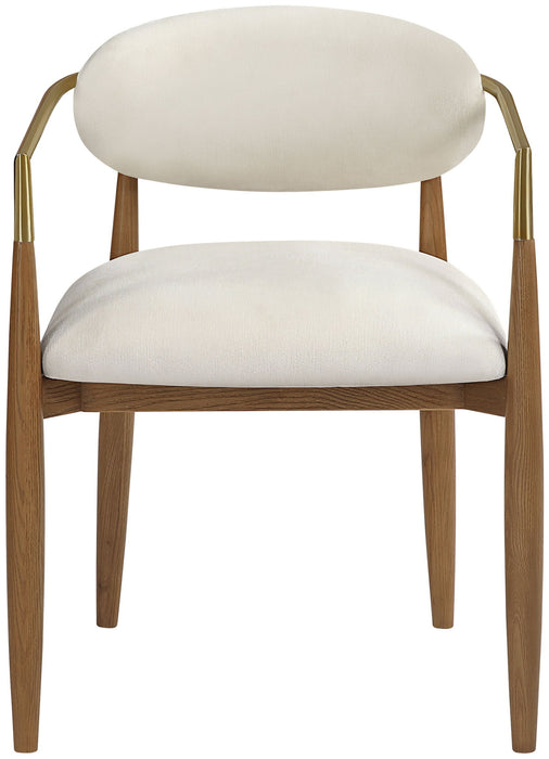 Riccio - Fabric Dining Arm Chair (Set of 2) - Walnut Frame - Simple Home Plus