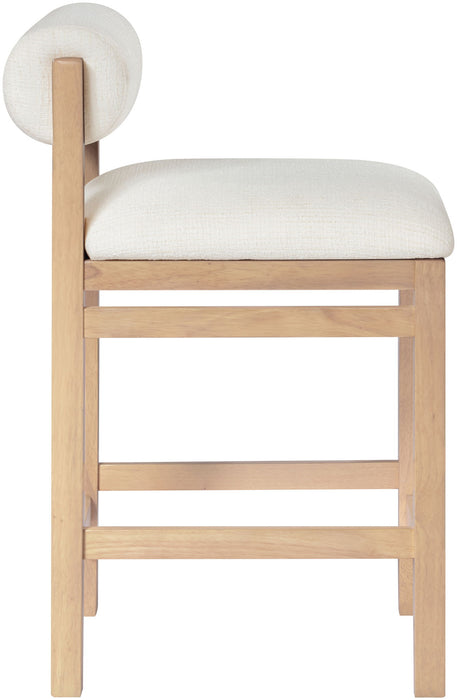 Roundhill - Fabric Counter Stool - Natural Frame - Simple Home Plus