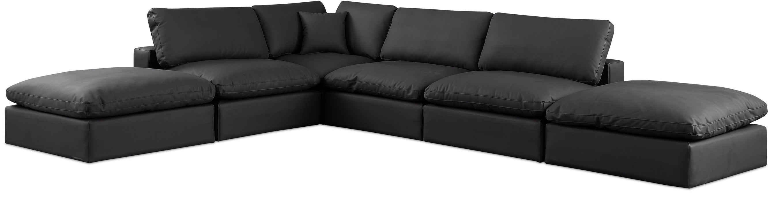 Comfy - 6 Piece Faux Leather Modular Sectional - Simple Home Plus